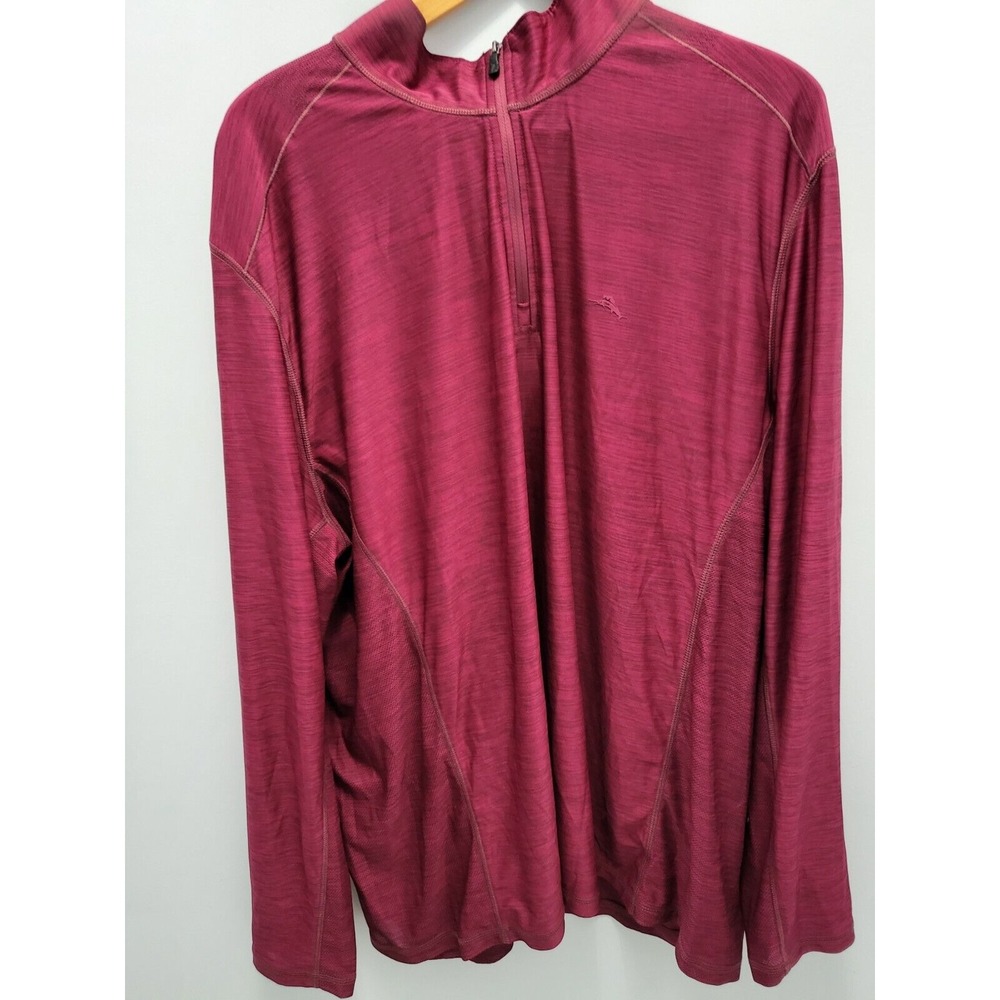 Tommy Bahama IslandZone 1/4 Zip Golf Sweatshirt Mens XXL‎ Burgundy Pullover